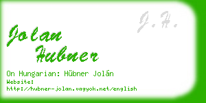 jolan hubner business card